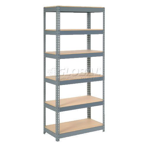 Extra Heavy Duty Shelving 36&#034;W x 18&#034;D x 84&#034;H With 6 Shelves, Wood Deck - $69