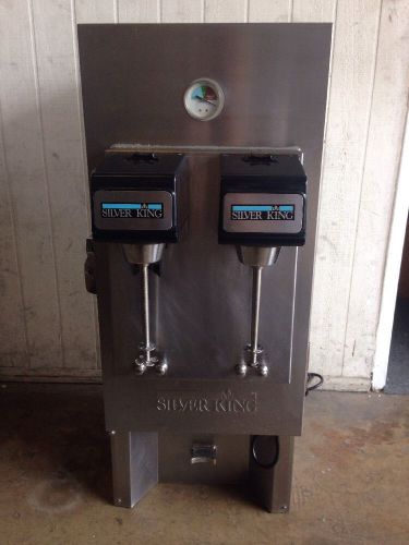 Silver King Milk Dispenser with 2 Malt Mixers SK6MAJ2MX Stainless Steel
