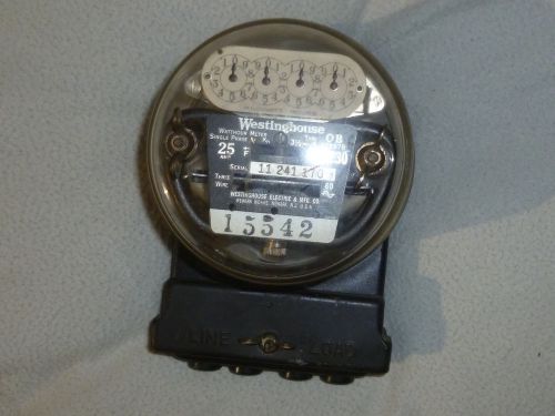 VINTAGE WESTINGHOUSE WATTHOUR METER SINGLE PHASE 25 AMP TYPE OB 115-230 VOLTS &gt;&gt;