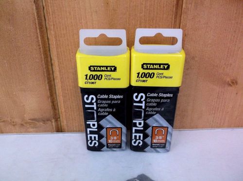 2 Pack ~ Stanley 1,000 Count of 3/8&#034; Round Crown Cable Staples ~ Free Shipping