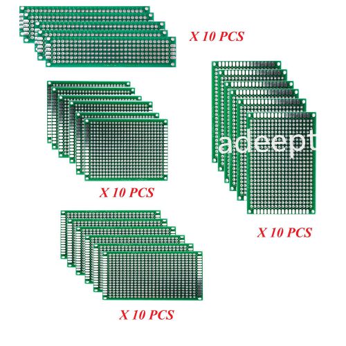 40 pcs Double-side Protoboard Circuit Prototype DIY PCB Board 2x8 3x7 4x6 5x7cm