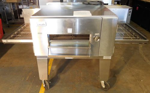 Conveyor oven, lincoln impinger 1600, fast bake, nat gas, on stand with casters for sale