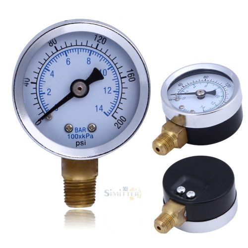 1/8&#034; npt air compressor hydraulic pressure gauge 0-200 psi side mount 1.5&#034; face for sale
