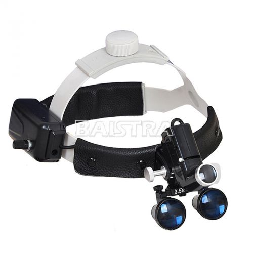 Optical 3.5X Dental Binocular Loupes Glssses Head Band Magnifier + LED Light CE