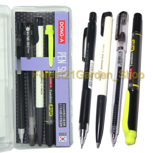 Dong-A XQ 0.5mm Cermic2, Twinliner,0.5mm My Gel,0.7mm Speedy-Ball - Pen Set