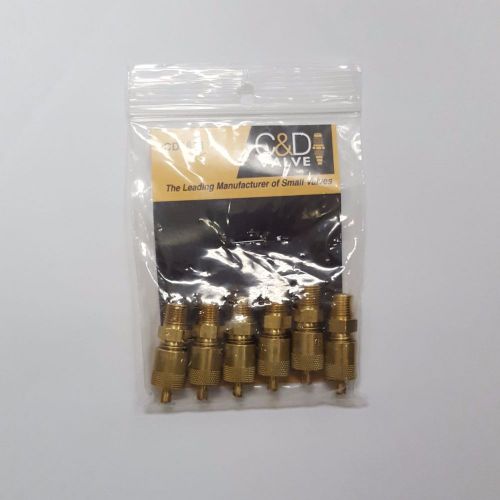 C&amp;d valve cd1818-6 brass access body 1/4&#034; m fl x 1/8&#034; mpt body - 6 pack - new! for sale