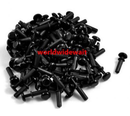 New R3075 Black Nylon 3.0mm Bottom Dia Push Clips Fasteners Rivets