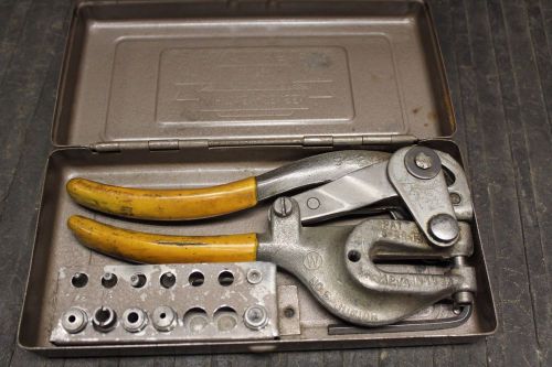 Vintage whitney-jensen punch no. 5 jr in original metal case old usa tools for sale