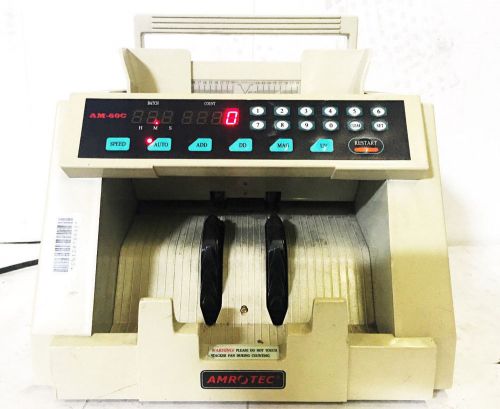 Amrotec AM-60C Money Counter w/ Handlebar and Money Tray Power On Tested