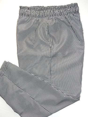 DKU - Chef Pants checkered elastic waist black/white houndstooth