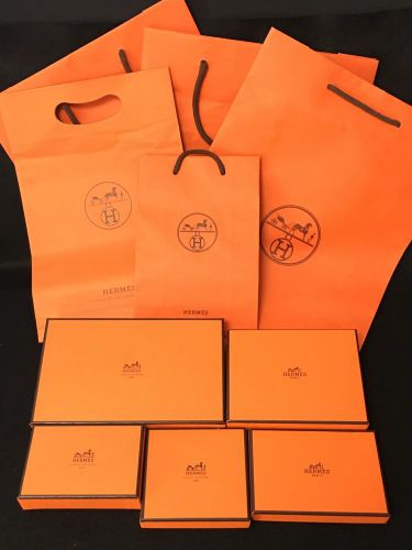 Pre-owned hermes empty box 5 set for purse wallet accessories with shopper bag for sale