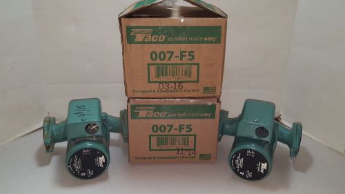 (2) TACO 007-F5 Cast Iron 00 Series Cartridge Circulator Pumps