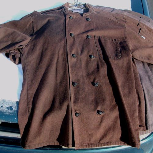 Chef Coat Uncommon Threads Used Brown Color 4 Size Small Short Sleeve