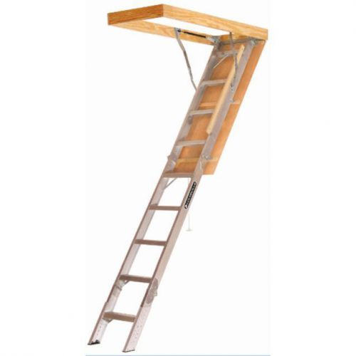 Louisville elite 8-ft to 10-ft type iaa aluminum attic ladder for sale