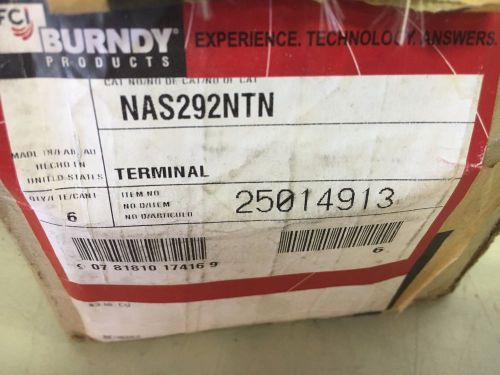 BURNDY NAS292NTN NEW IN BOX WIRE TERMINAL 6 SOL-250MCM SEE PICS SOLD EACH #A63