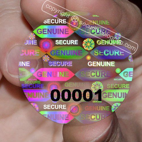 Security Hologram® 70 Transparent Round Stickers Protective Security Holograms