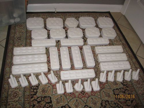 Lot 108 ~39 Piece Assort. White Faux Leather Ring Jewelry Display Components