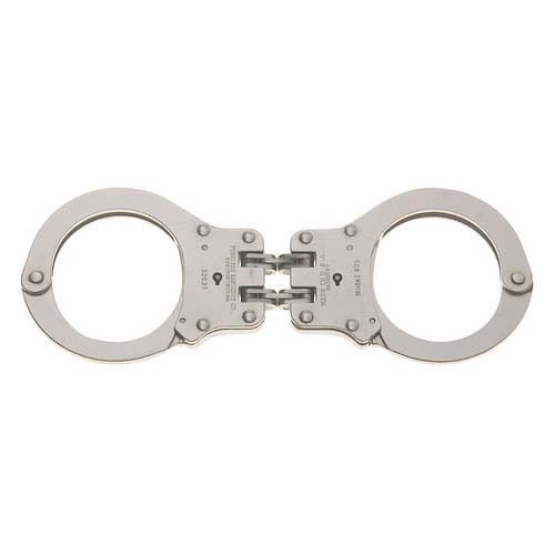 Peerless 4801 model 801n nickel police standard hinged steel handcuffs w/out key for sale