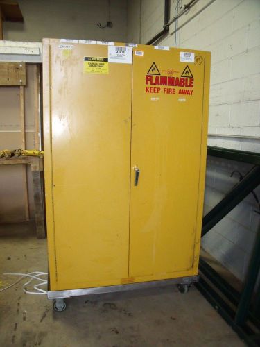 Justrite Flammable Safety Cabinet with Rolling Base