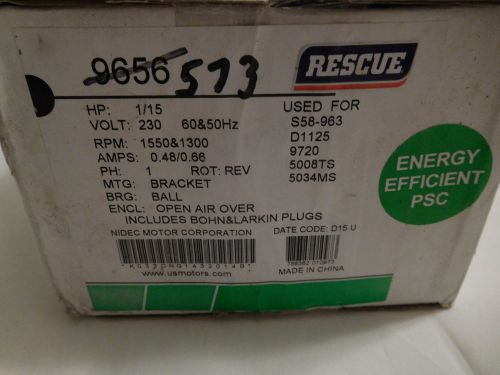 US Motors Rescue #9656 OPAO HP 1/15 RPM 1550 Volts 230 Amps .48 Shaft 5/16x3.0&#034;
