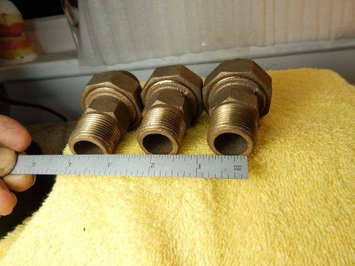 3- New From OLD STOCK Soldered &amp; Threaded 3/4&#034; Brass Disconnect unions