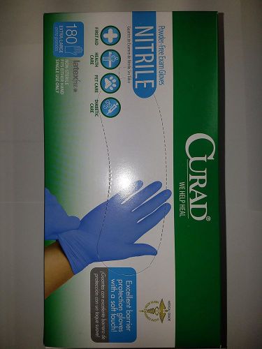 Curad medline powder free nitrile exam glove extra-large 180 count (pack of 3) for sale