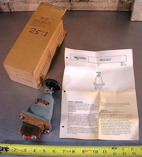 MOORE PRODUCTS CO., MODEL No. 67-25, 40 PSI MAX INPUT, PRECISION RELAY, NOS