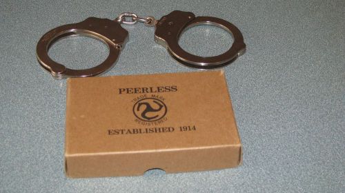 Peerless chain link handcuffs, key, instruction manual made in the usa for sale