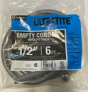 Ultratite Empty Conduit With Fittings For Use With Air Conditioners 1/2&#034; x 6 ft