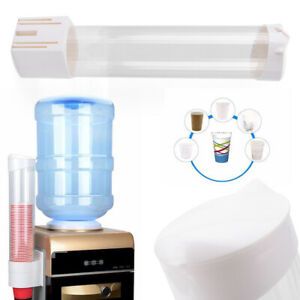 50 Pieces Cups Paper Cup Dispenser Plastic Holder White &amp; Transparent