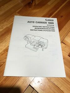Canon M38044 Autocarrier 100R Microfilm Roll Carrier Instruction Manual #2860