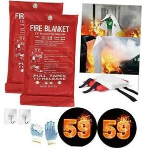 Fire Blanket For Home XL - 59 x 59 Fire Blankets Emergency For People Fire