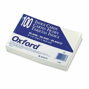 100 Count 4 x 6 Blank Index Card in White
