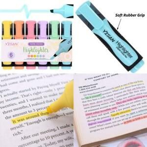 Yisan Highlighter,Chisel Tip Marker Pens, Water Based, Quick Dry, 6 Assorted Pas