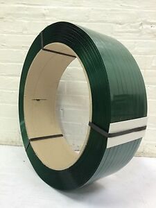 AAR Polyester Strapping 5/8&#034;x.035 x 4000 ft 16x6 Green  SMOOTH