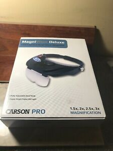 CARSON PRO MAGNI DELUXE LED LIGHTED HEAD VISOR MAGNIFIER NEW IN BOX MSRP $79.99