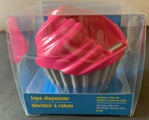 2012 Staples Cupcake Tape Dispenser Pink Top Grey Bottom
