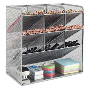 EasyPAG Mesh Desk Organizer Multi-Functional Pen Holder Stationary Organizer for