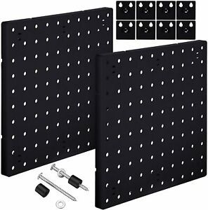 2 Pieces Pegboard Wall Mount Display Metal Pegboard Wall Panel Kits Pegboard ...