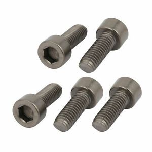 5 Pcs M6x15mm Thread Hex Socket Drive Cap Head Titanium Screw