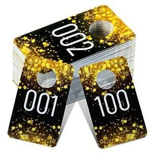 Live Plastic Number Tags, 1.5 x 2.5 Inch Reusable Normal and Reversed 100