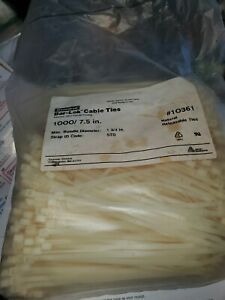 1000pk Avery Dennison #10361 Bar-Lok Cable Tie 7.5&#034; Natural releasable ties USA