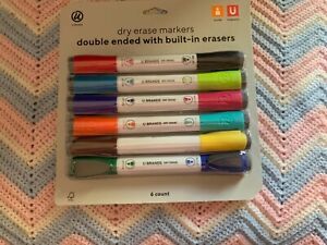 U Brands Dry Erase Markers Double ended markers  2 in 1. New 6 markers 12 colors