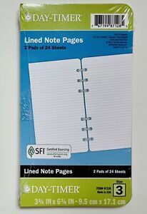 Day-Timer Lined Note Pages - Size 3 - Pocket Refill # 87128 Note Pads