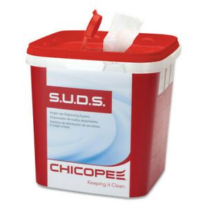 CHICOPEE 0728 S.U.D.S Bucket with Lid, 7.5 x 7.5 x 8, Red/White, PK3