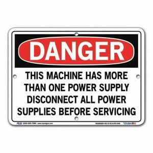 VESTIL SI-D-35-A-PS-040 Sign,Danger,10.5x7.5&#034;,.040,Polystyrene