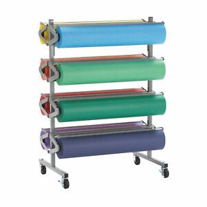 Bulman Horizontal Paper Cutter Rack with Swivel Casters, Assembled, Steel