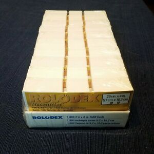 Rolodex 2 1/2&#034; x 4&#034; White Refill Cards 1000 Count NEW old stock Bulk Box