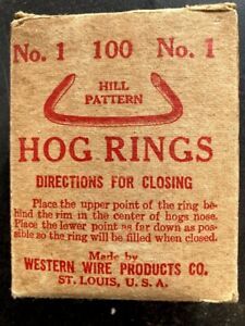 VINTAGE BOX OF WESTERN WIRE CO  HOG RINGS  NO 1