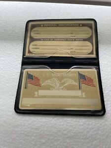 Metal USA American Flag Social Security Card With ID Card &amp; Plastic Holder